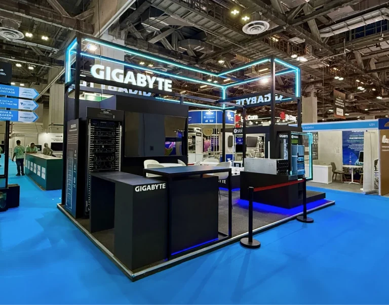 GIGABYTE exhibition stand at Tech Week Singapore 2025.